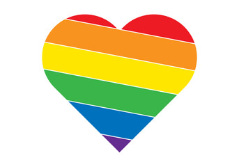 Corazones con los colores de la bandera LGBT+.