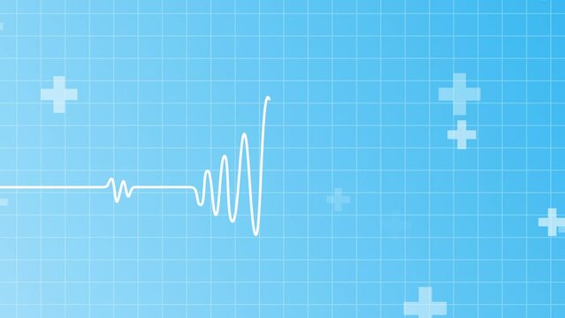 Medical concept with cardiogram and grid background