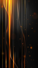 Dynamic Fusion: Black & Orange Abstract with Vibrant Movement. Generative AI