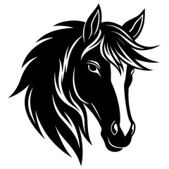 Elegant Horse Head Logo Template: Vector Silhouette for Versatile Branding
