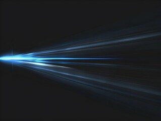 Abstract blue glowing light rays on a black background Abstract vector bright blue light rays in the style of speed and motion concept design with copy space Digital art illustration stock photo, high