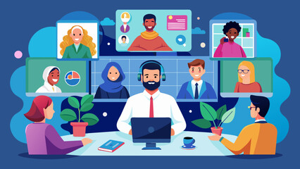 Professional Avatar Virtual Meetup Vector Design for Conferences