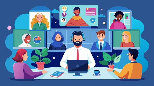 Professional Avatar Virtual Meetup Vector Design for Conferences