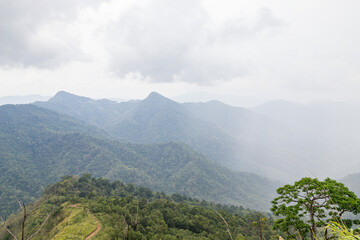 Beautiful reiek hills in mizoram.The green hills around the holiday destination of reiek near the city of aizawl in mizoram.