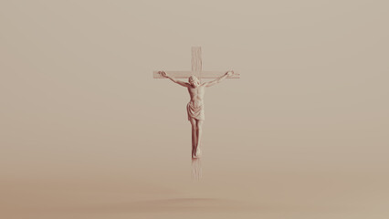Jesus Christ crucifixion cross holy faith Easter icon neutral backgrounds soft tones 3d illustration render digital rendering - 789930700