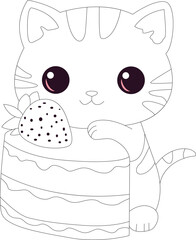 cute cat coloring page for kids