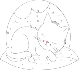 cute cat coloring page for kids