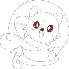 cute cat coloring page for kids