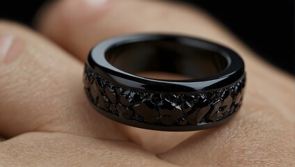 Obraz na płótnie Canvas A black ring that grants invisibility but whispers secrets of its previous owners Generative AI