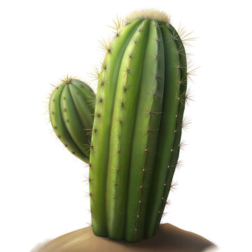 Colorful and vibrant cartoon cactus 3d illustration in a desert theme, featuring a cute and cheerful succulent plant