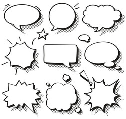 PNG speech bubble sticker, cartoon pop art style set © Rawpixel.com