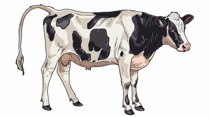 Spotted cow isolated. Vector flat style cartoon illustration
