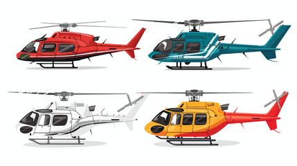 Set of helicopters. Helicopter icon isolated. Vector