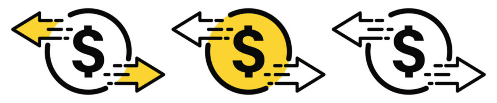 Money transfer icon. vector dollar symbol design for mobile app, ui, web. vector illustration on transparent background.