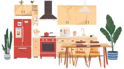Set of kitchen elementsrefrigerator stovecupboardstab