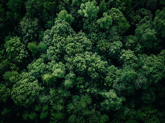 Nature's Pattern: The Dense Canopy of a Forest Unfolds in Aerial Splendor