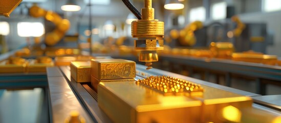 A gold jewelry manufacturing facility featuring optimized production workflows and control processes with a 3D blender clay model
