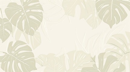 Obraz premium Minimal Monstera Chic Elegant Leaf Patterns