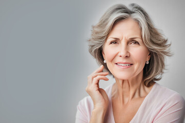 Fototapeta premium Beautiful blooming middle-aged premenopausal woman. Women's health concept.