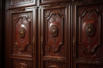 Baroque Palace Grand Hallway: Rococo Detail Work & Embossed Leather Wall Panels