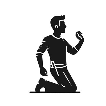 recommend clip art: Person vector silhouette on white background
