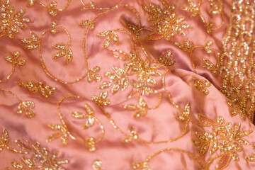 Indian bride's lehenga skirt embroidery design