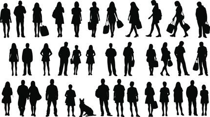 vector-isolated-people-silhouettes-set