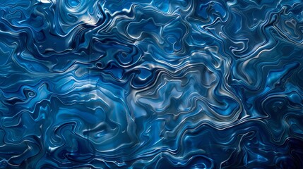 An abstract representation of fermentation vats full of indigo pigment, with a vivid pattern of ripples reflecting the organic origins of textile dyes - obrazy, fototapety, plakaty