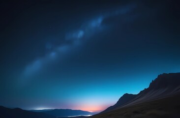 Obraz premium Magical night sky with stars on the sleeping city and mountains