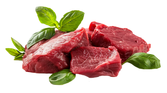Raw red meat isolated on a transparent background, PNG Raw red beef, Raw red meat with no background