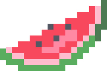 Watermelon cartoon icon in pixel style