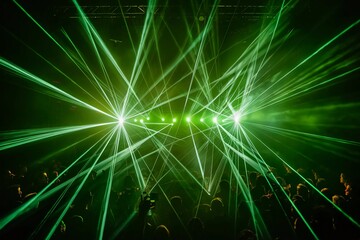 Naklejka premium Lasers shooting out over the crowd at concert 