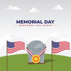 Memorial Day celebration Background illustration design