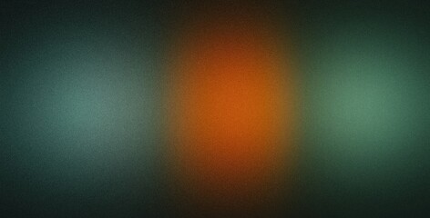 Dark black orange green, rough abstract retro vibe background template or spray texture color gradient shine bright light and glow , grainy noise grungy empty space