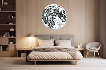 Lunar Cycle Wall Decal: Minimalist Bedroom Decors in Neutral Palette