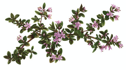 Thyme flowers or inflorescences isolated on white background - obrazy, fototapety, plakaty