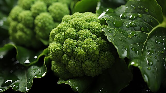 Detailed image of broccoli florets, capturing the green hues and healthy appearance, suitable for diet and wellness publications