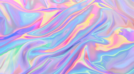 Swirling Dreams in Pastel: An Iridescent Display of Holographic Whimsy