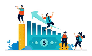 SVG illustration of increase value of wealth and personal financial ownership in business