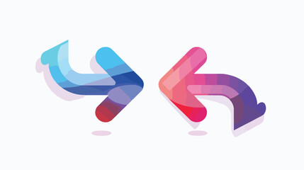 Opposite arrow icon vector illustration in gradient 