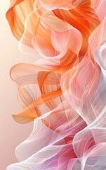 abstract colorful background with smooth lines in orange, pink and white colors