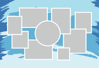 Pictures or photos frame collage. comics page grid layout abstract photo frames and digital photo wall template