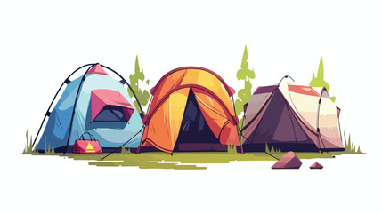 Park and camping tent Vector illustration isolated