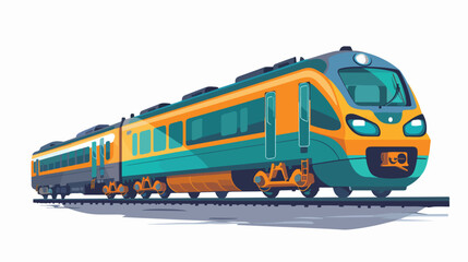 Passenger express train isolated. Vector flat style illustration