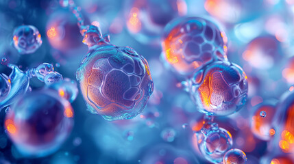 embryonic stem cells, cellular therapy. - obrazy, fototapety, plakaty