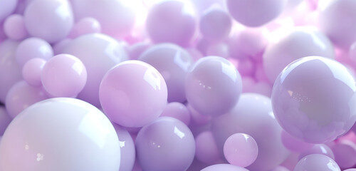 Calming 3D spheres in shades of pale purple for peaceful wellness backgrounds.