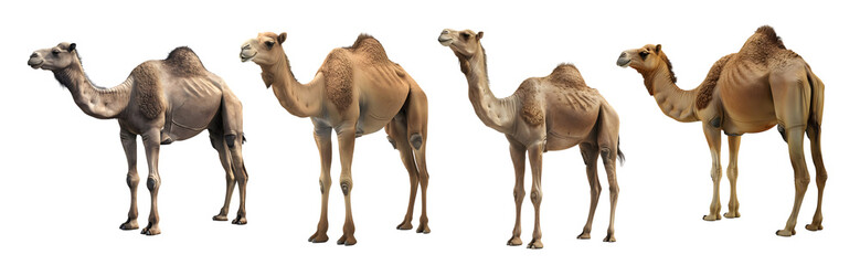 3D Rendering Pack of a Camel Standing on Transparent Background - Ai Generated