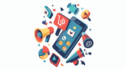 Phone Digital marketing Vector illustration isolated