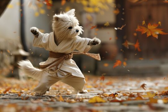 a kung-fu shisu in autum