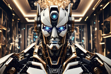 AI transformer robot web page PPT wallpaper background powerpoint
